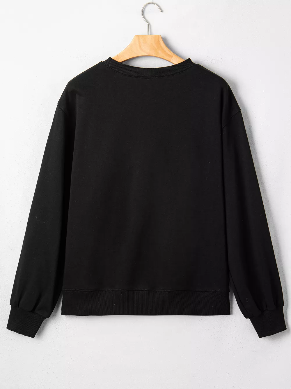 Embroidered Spooky Season Long Sleeve Round Neck Sweatshirt, image 4