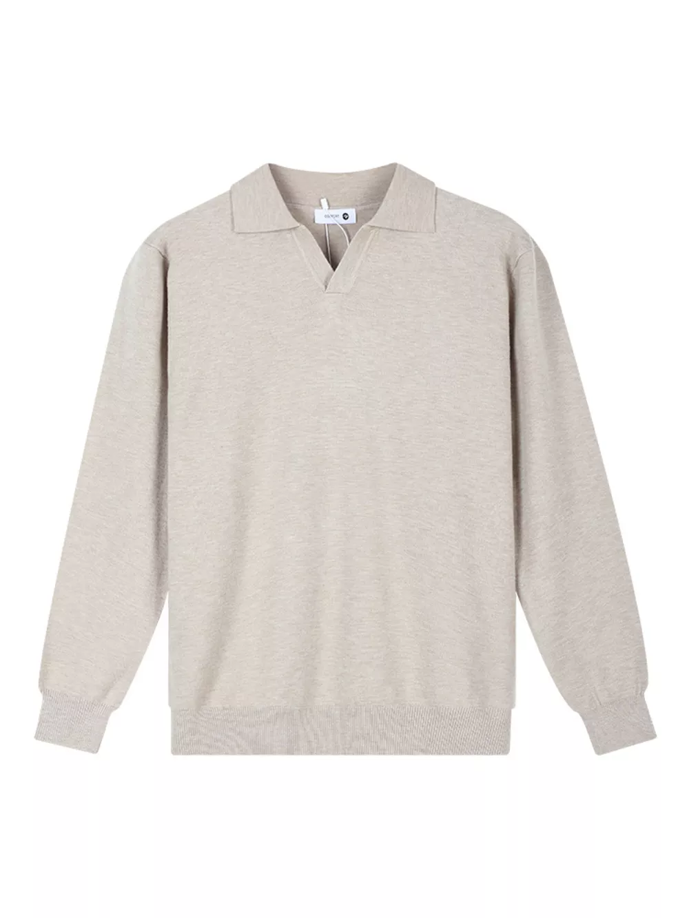 Men's Plus Size Long Sleeve Polo Collar Knit Top, image 9