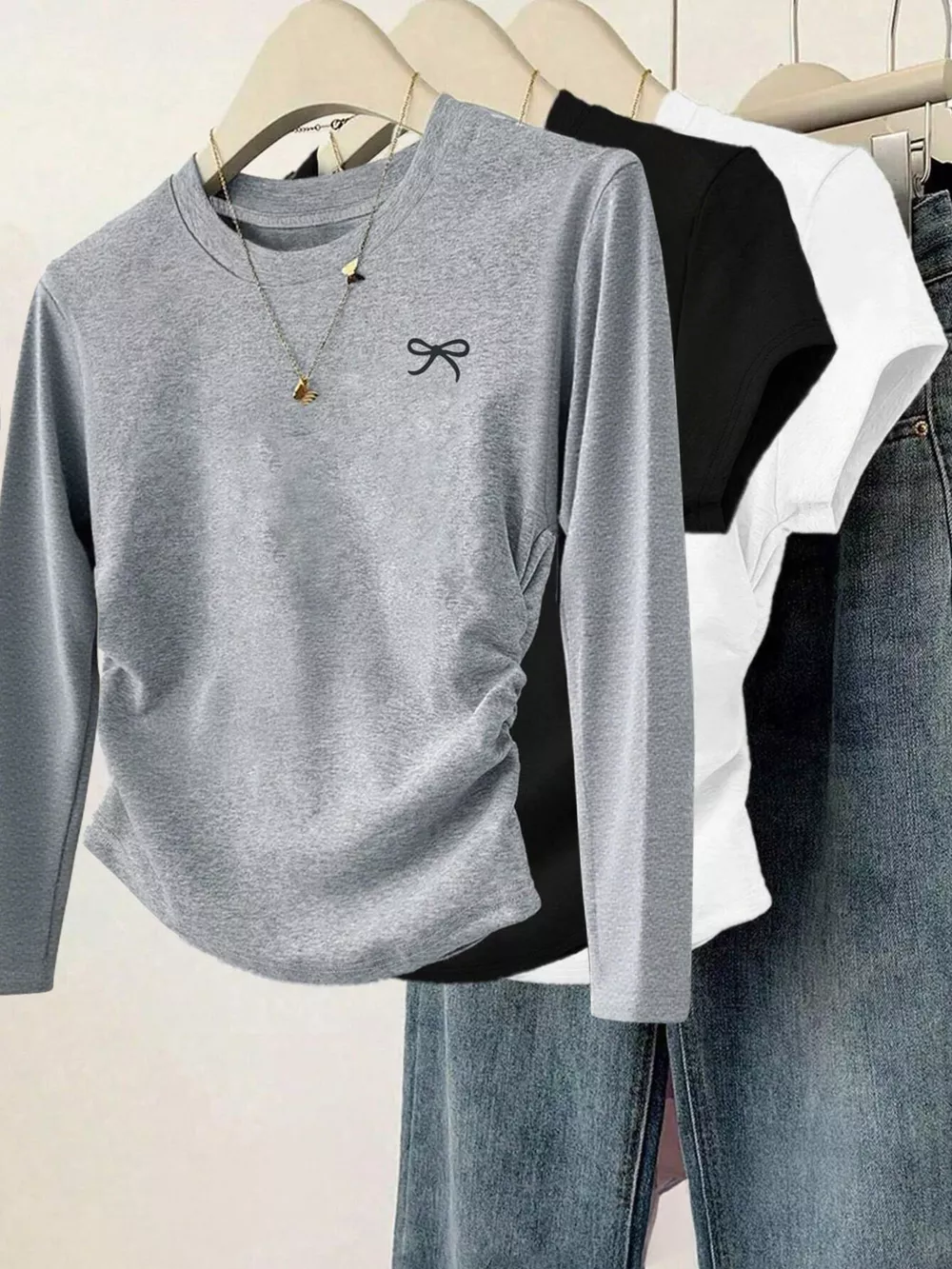 Bow Long Sleeve T-Shirt, image 2