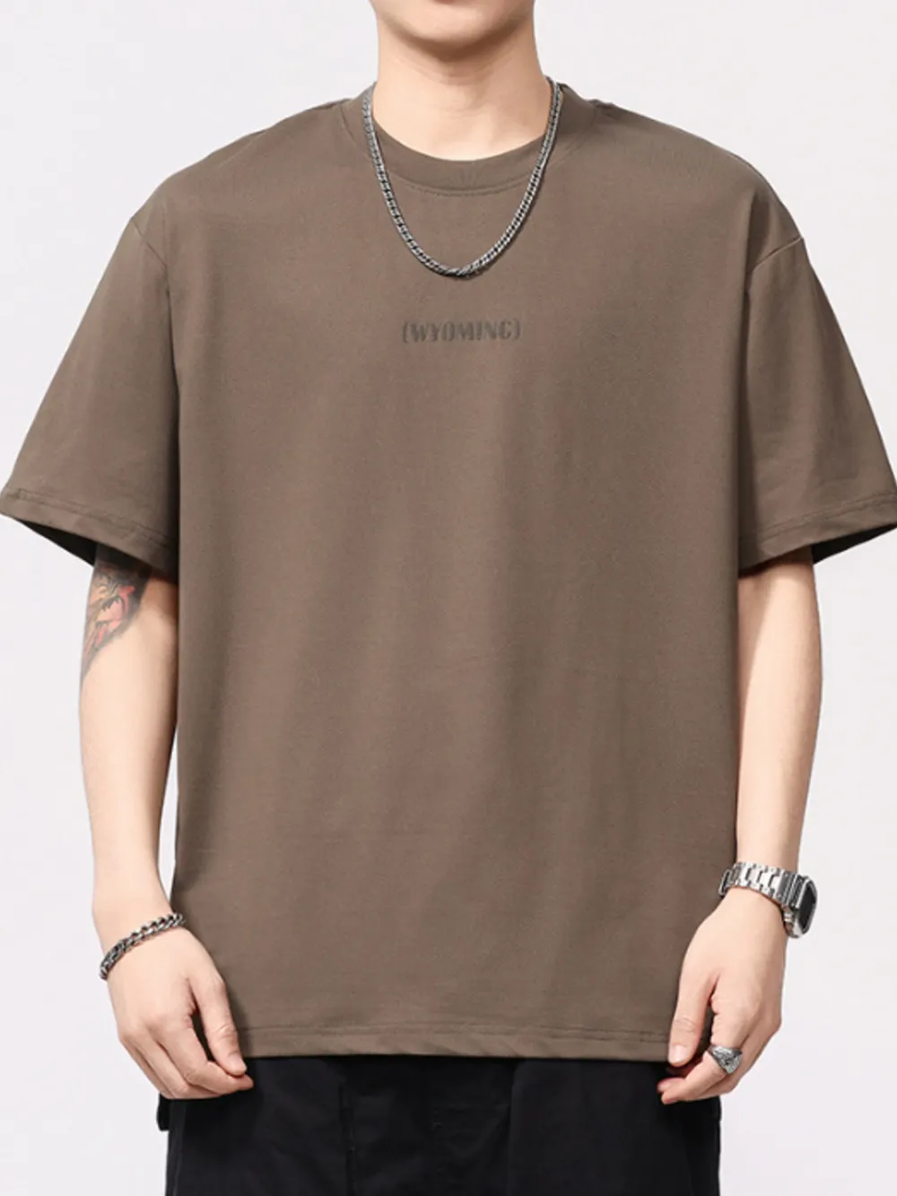 Men's Plus Size Round Neck Short Sleeve T-Shirt, image 2