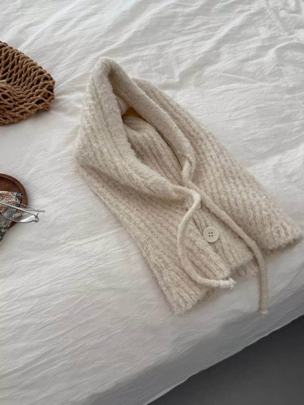 Cozy Knit Button Detail Hat, image 6