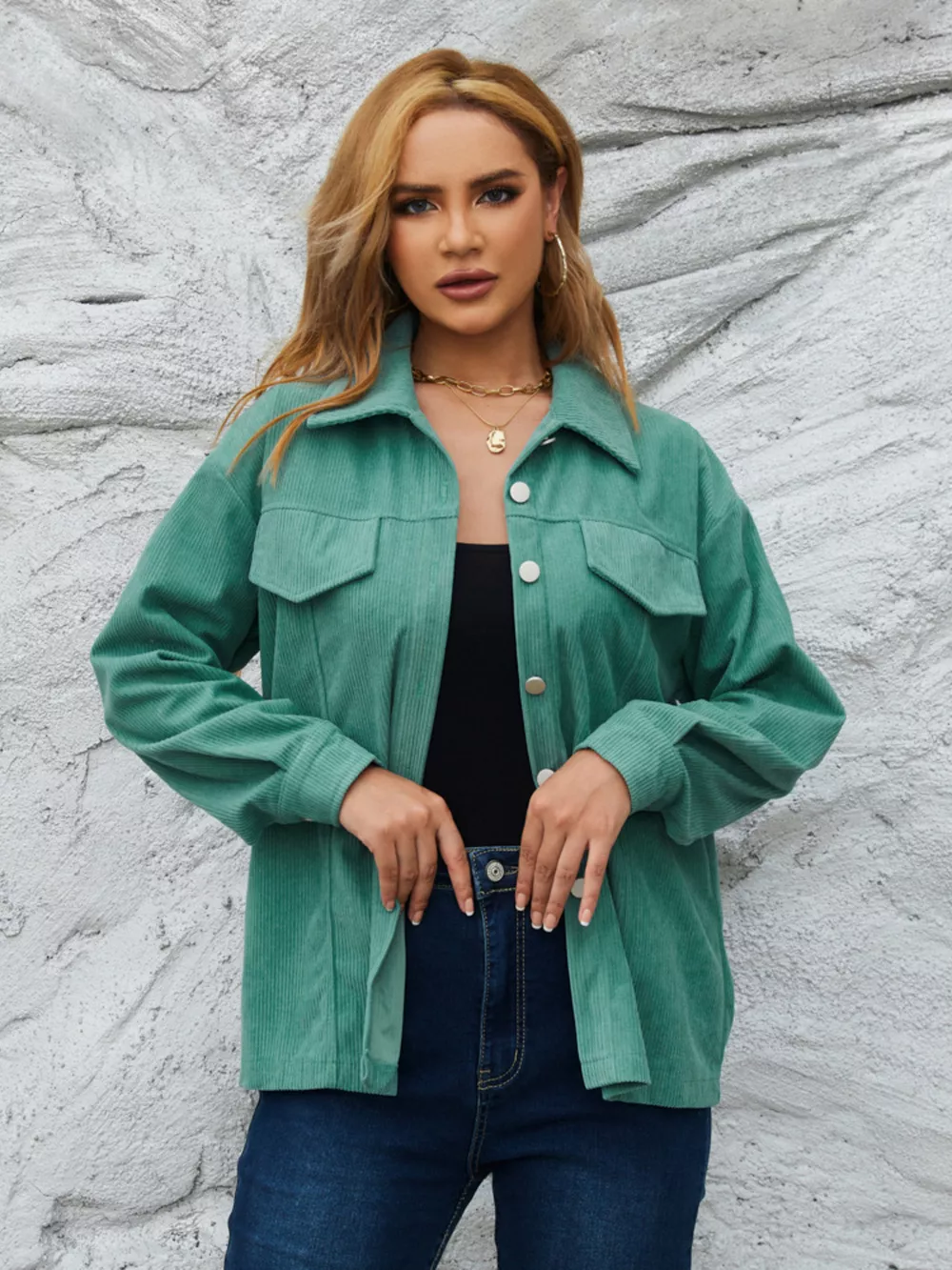 Casual Corduroy Button-Down Jacket, image 6