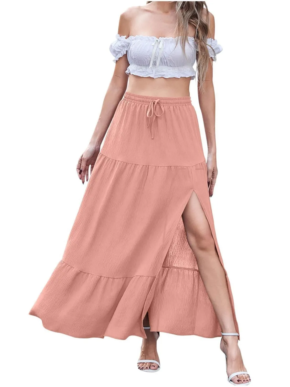 Full Size Slit Maxi Skirt Plus Size, image 11