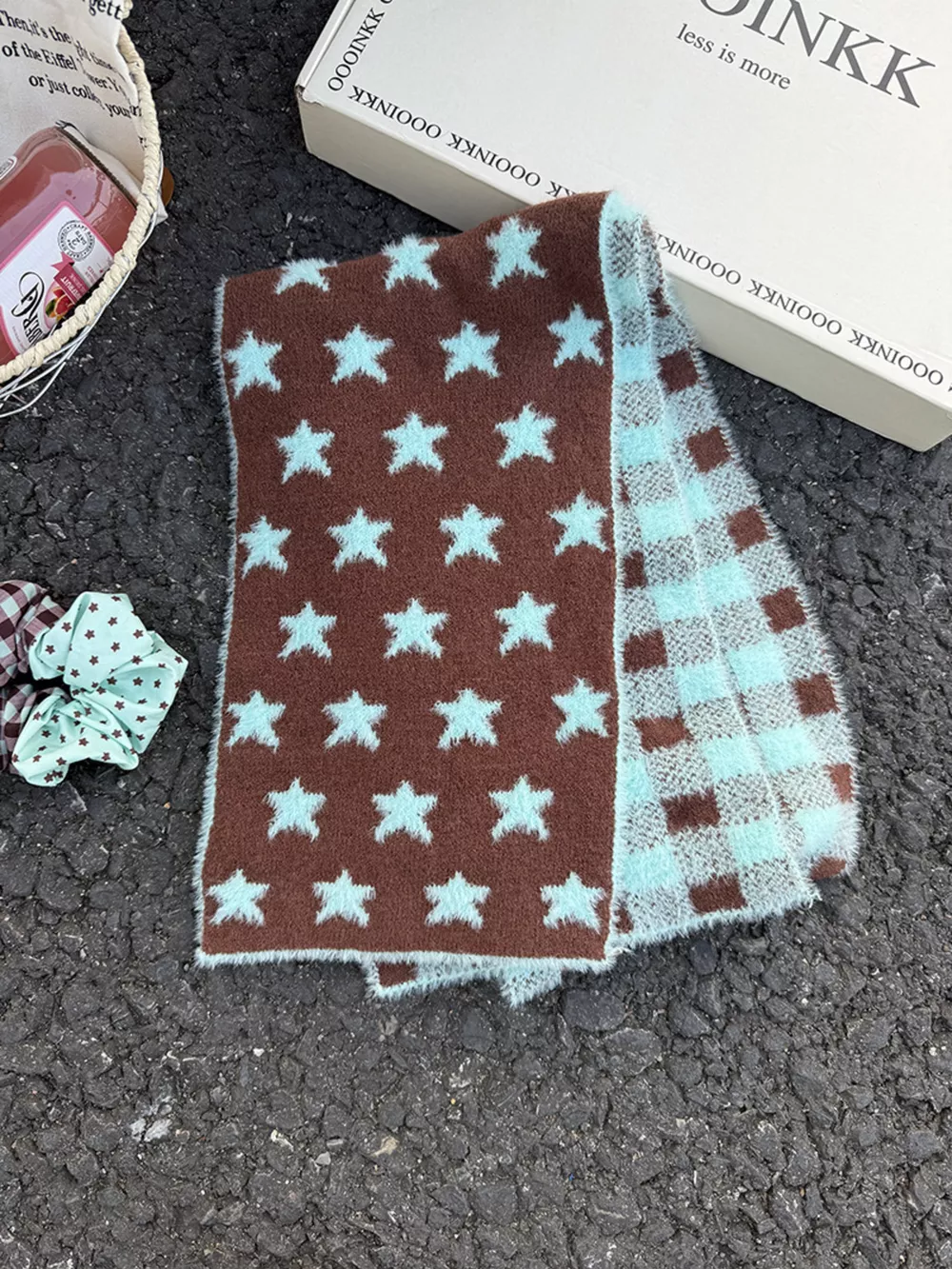 Star Plaid Plush Scarf, image 6