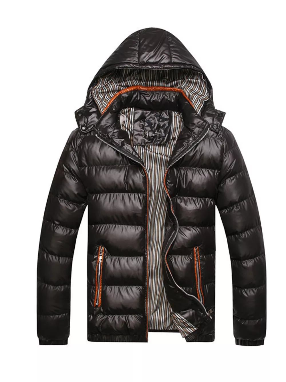 Men's Plus Size Lightweight Hooded Puffer Jacket