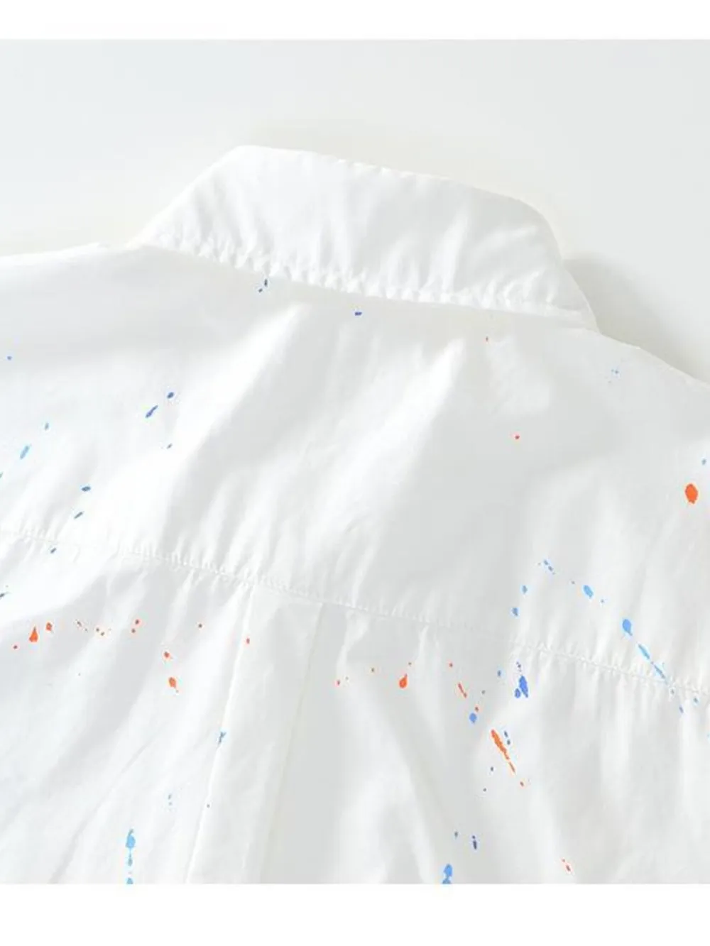 Men's Plus Size Casual Paint Splatter Short Sleeve Button-Up Shirt, image 7