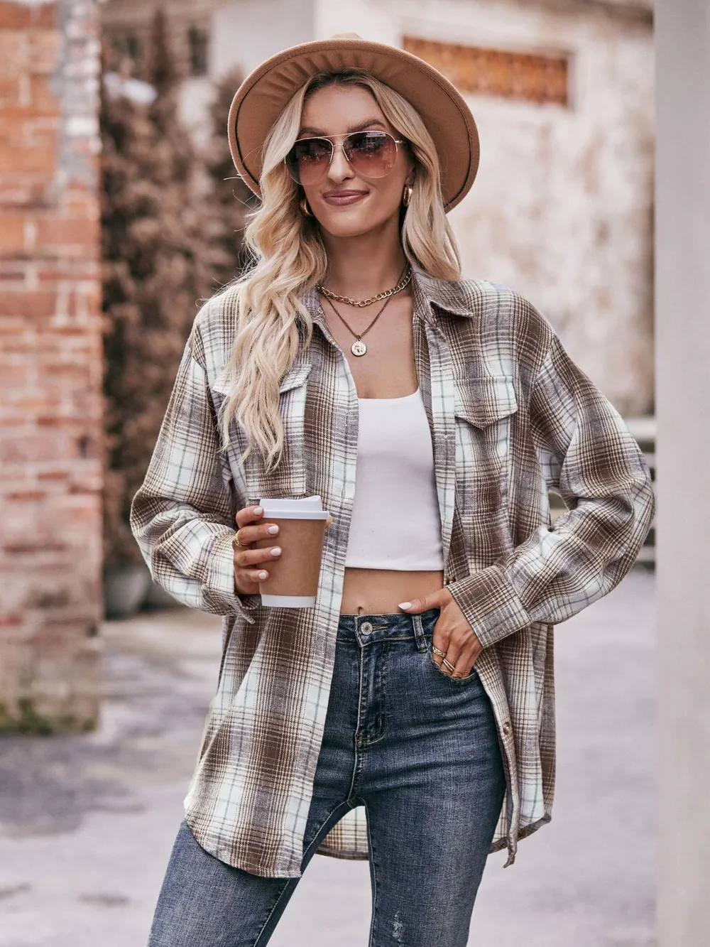 Plaid Button-Down Long Sleeve Shirt, image 18
