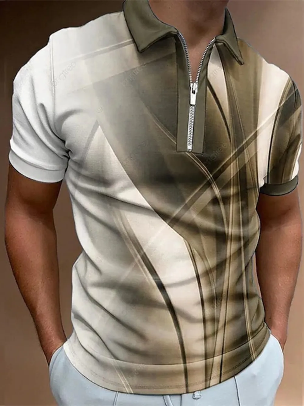 Men's Full Size Short Sleeve Button Detail Polo Plus Size, image 5