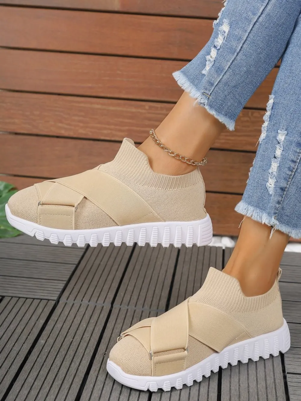 Crossover Strap Mesh Slip-Ons, image 4