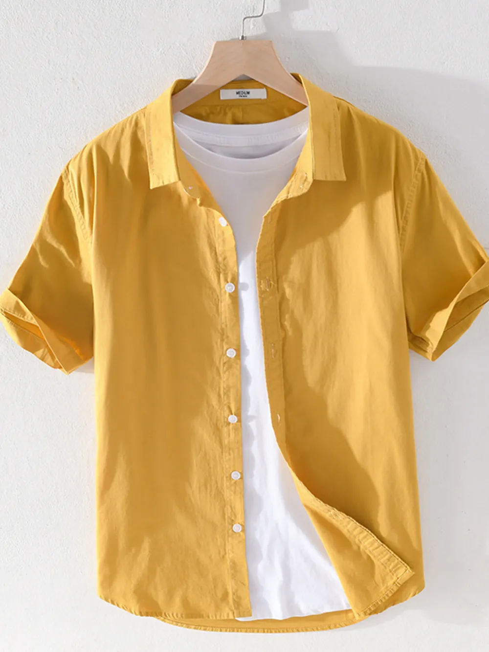 Men's Plus Size Short Sleeve Button-Up Shirt, image 4