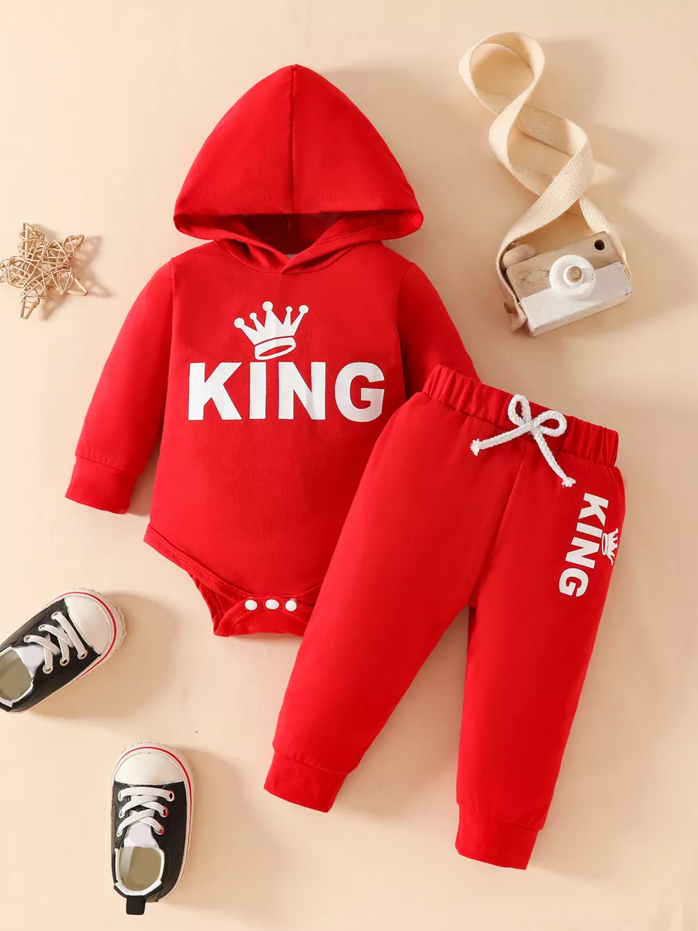 Children's Long Sleeve Bodysuit Hoodie and Pants Set, image 5