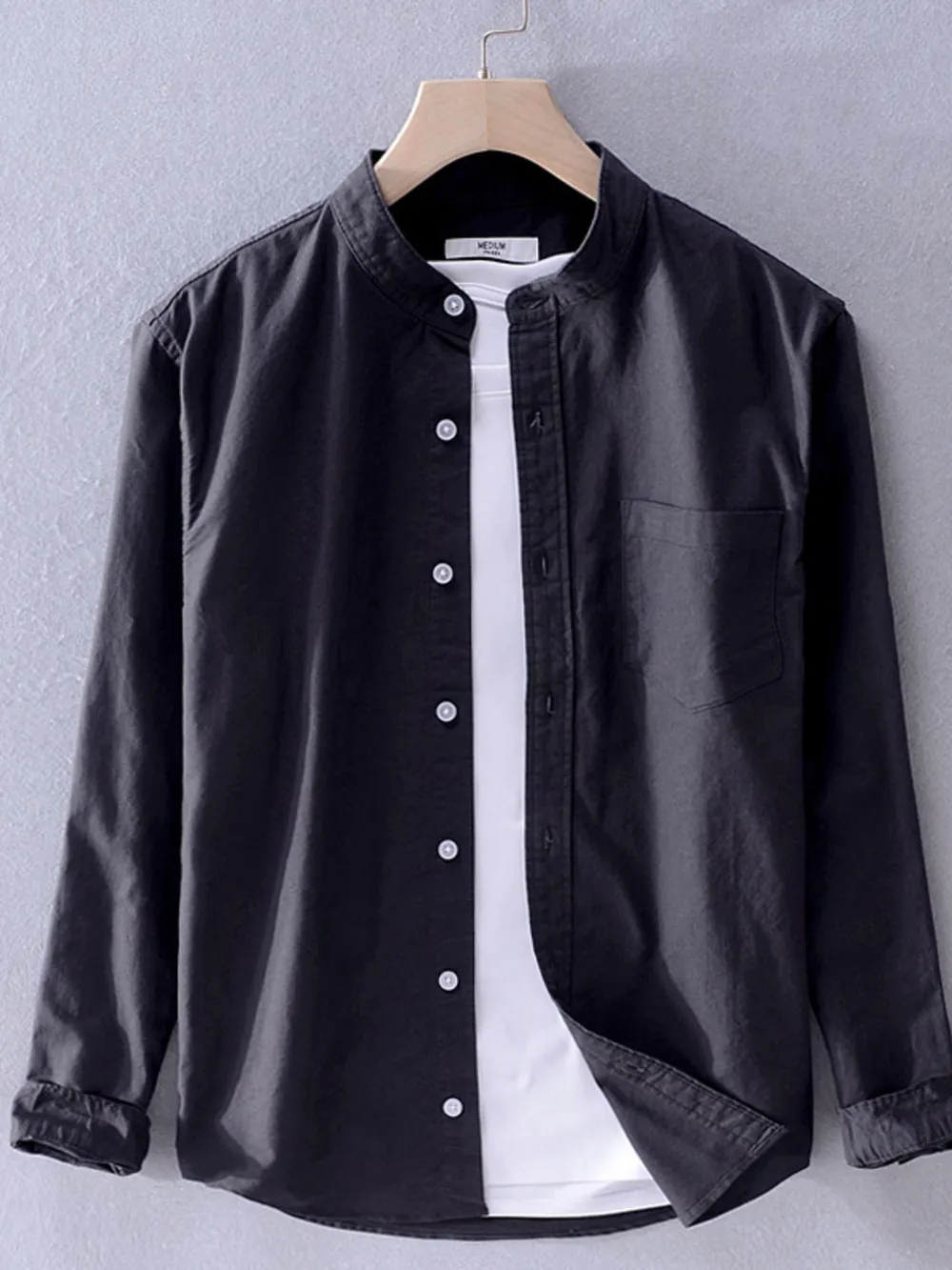 Men's Plus Size Button Up Long Sleeve Shirt