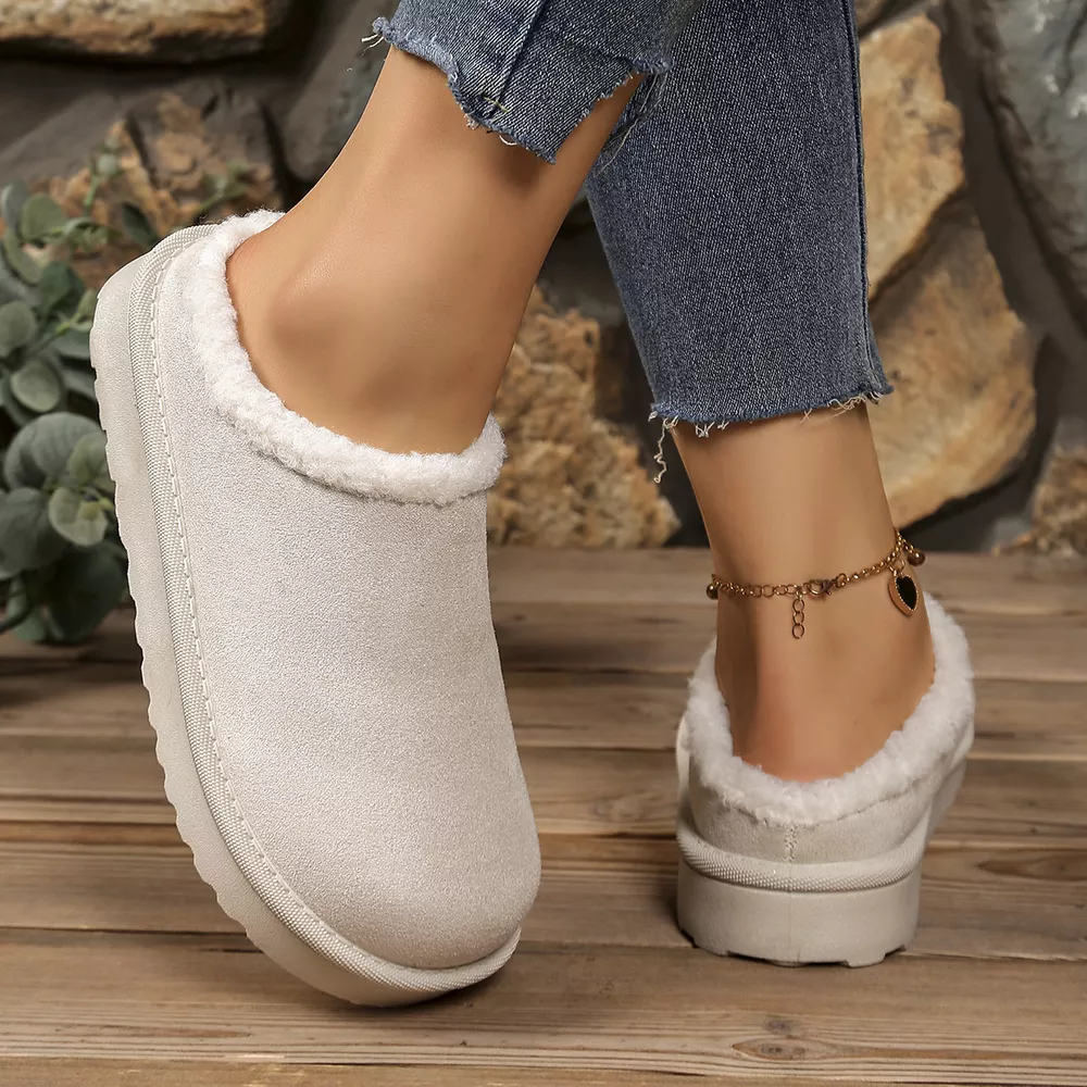Plush Lined Round Toe Slippers, image 6