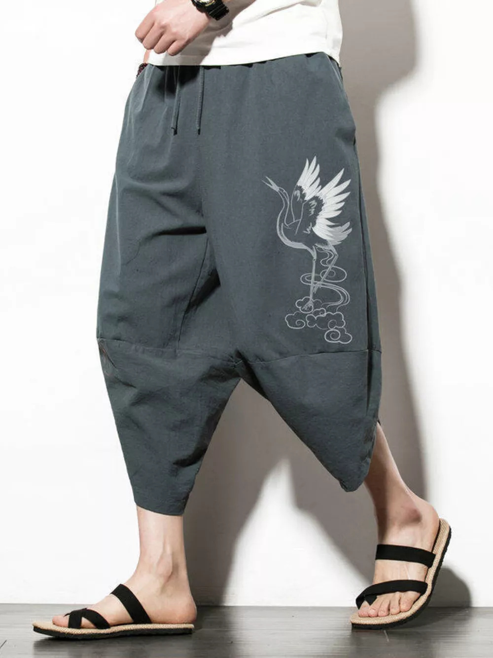 Men's Plus Size Loose Fit Cropped Pants, image 7