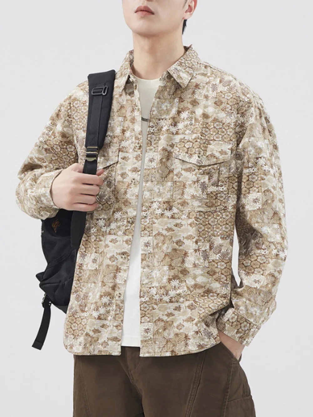 Men's Plus Size Button Up Long Sleeve Shirt, image 5