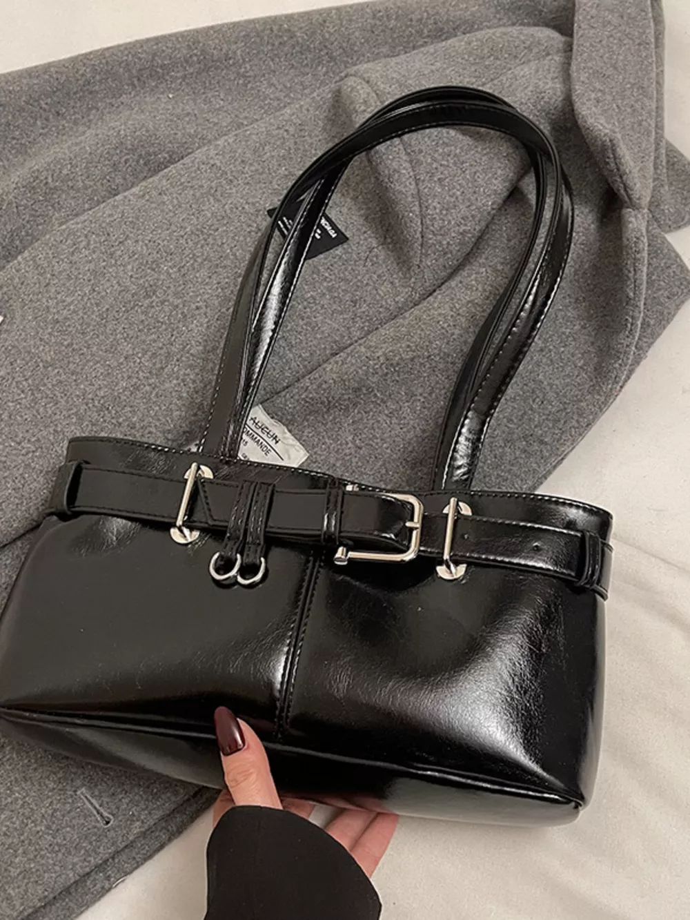 Buckle Decor Shoulder Bag, image 2