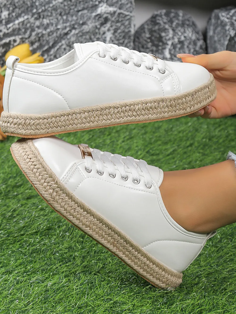Round Toe Platform Sneakers, image 5