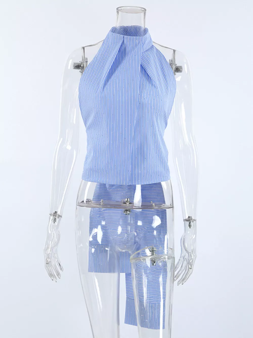 Striped Halter Neck Cami, image 3