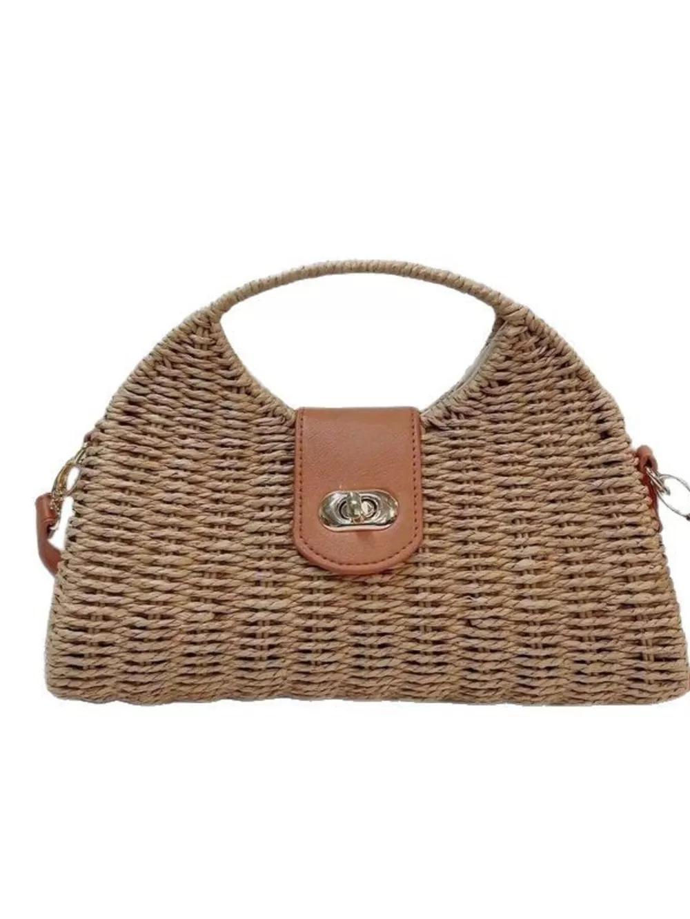 Straw Woven Adjustable Strap Crossbody Bag, image 10