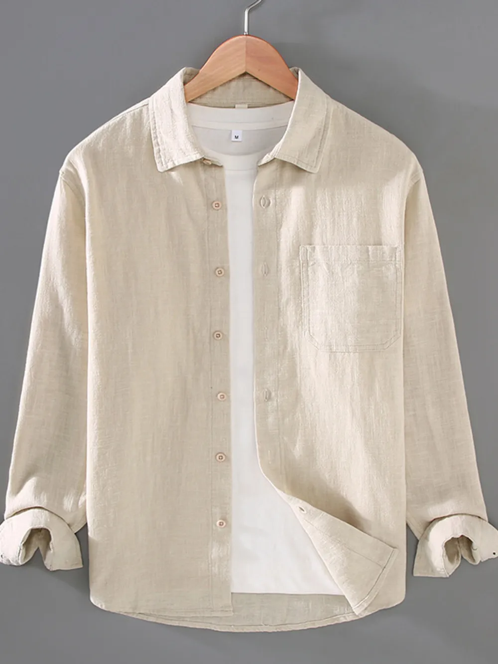 Men's Plus Size Button Up Long Sleeve Shirt, image 2