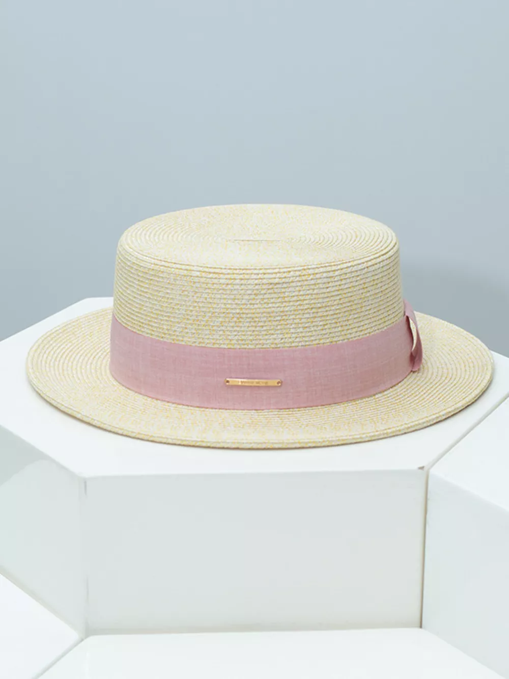 Straw Boater Hat with Ribbon, image 6
