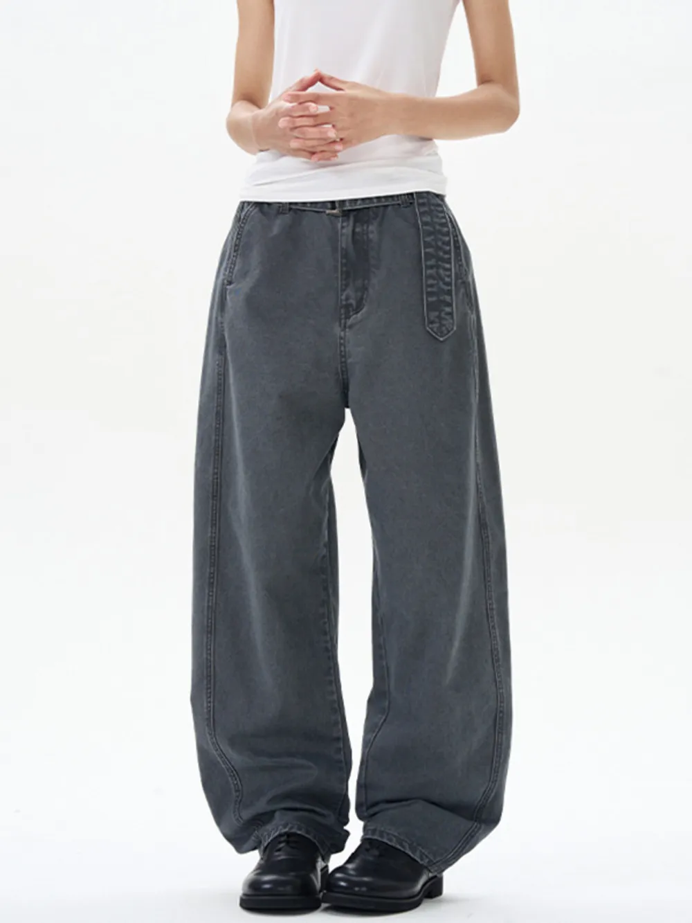 Men's Full Size Washed Wide Leg Cargo Pants Plus Size, image 7