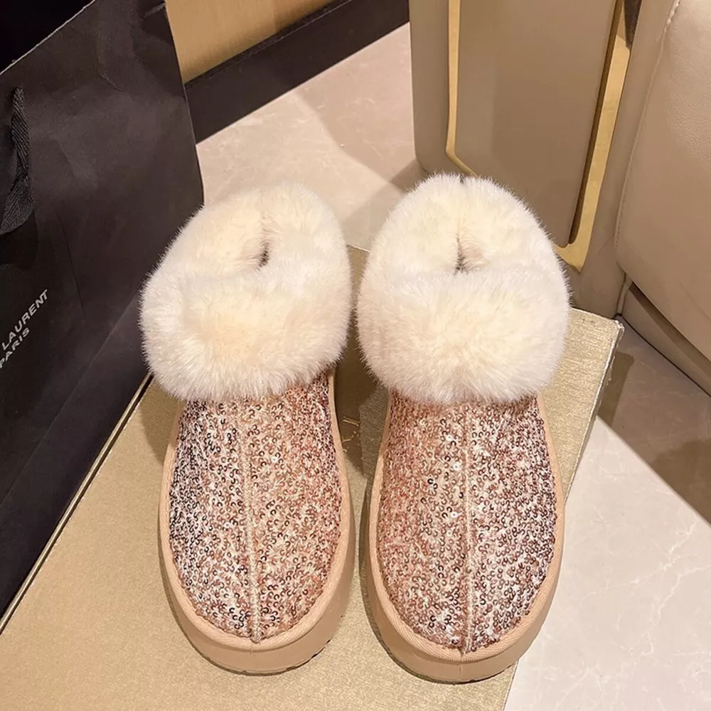 Sequin Round Toe Platform Boots, image 9