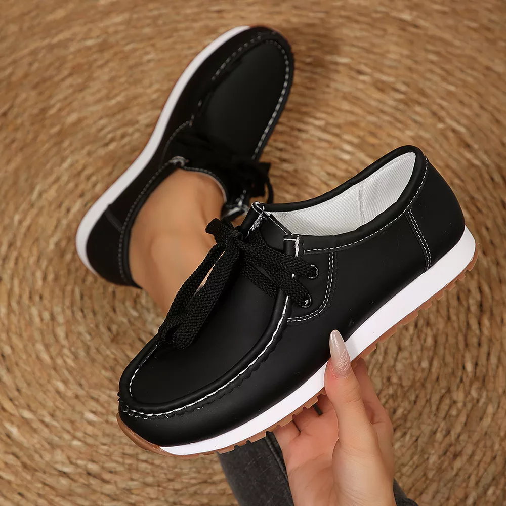 Round Toe Lace-Up Sneakers, image 3