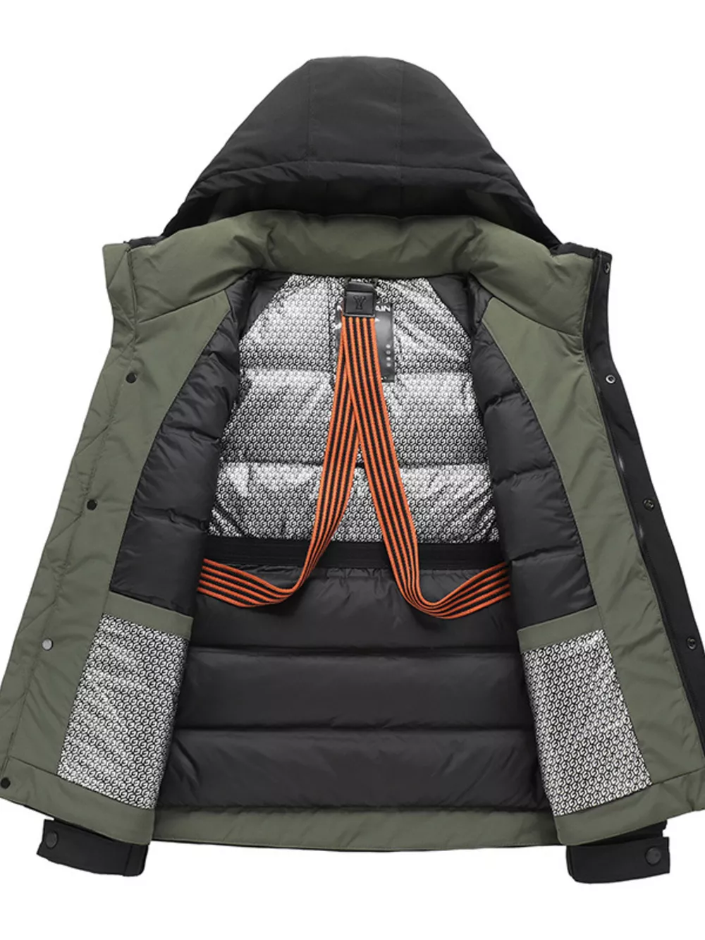 Men's Plus Size Hooded Padded Winter Jacket, image 2