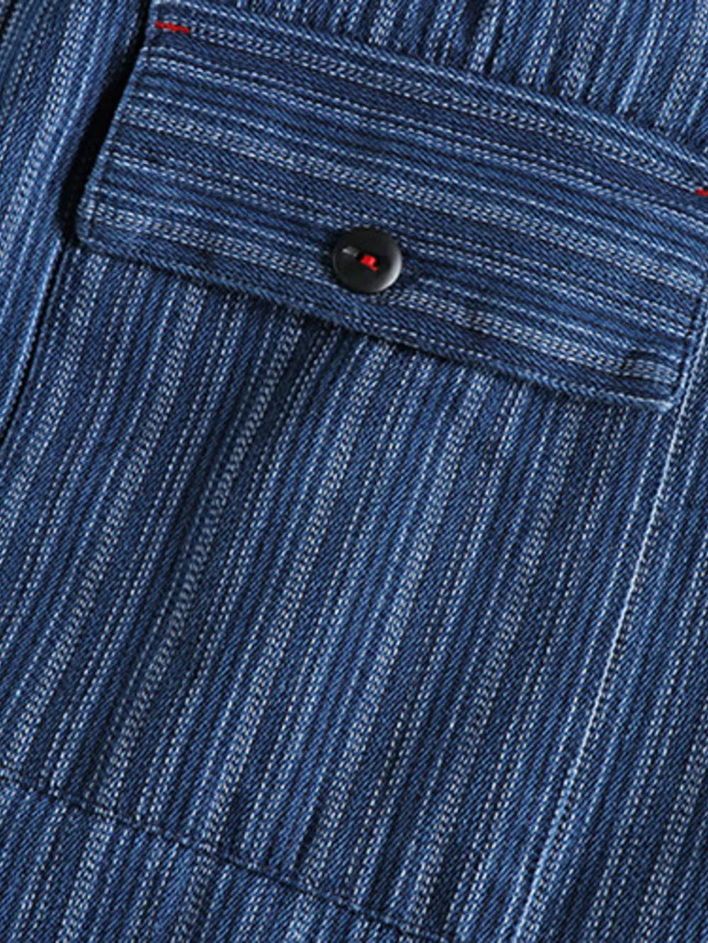 Men's Striped Button Down Denim Shirt, image 12