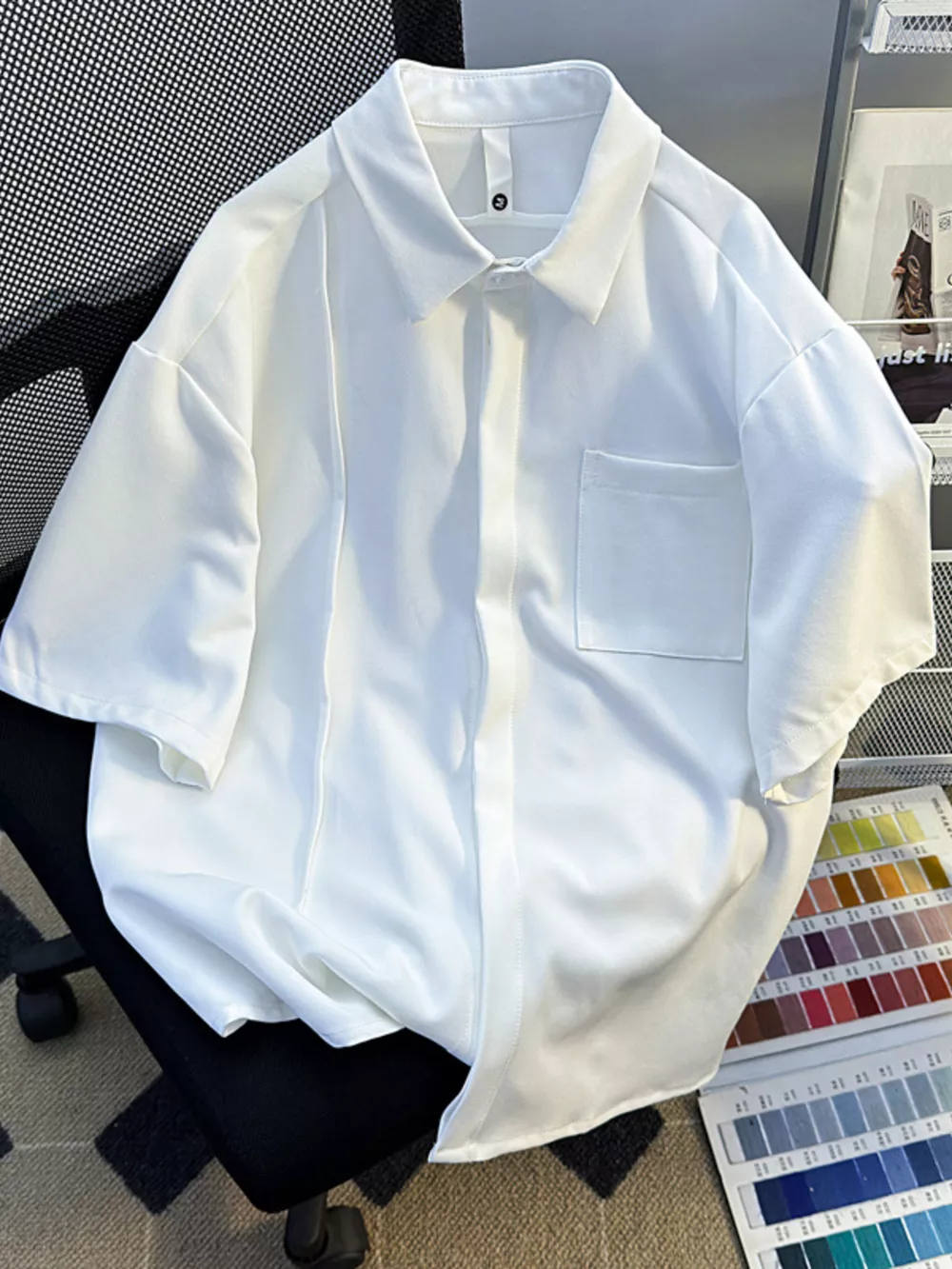 Men's Plus Size Button Up Long Sleeve Shirt, image 8