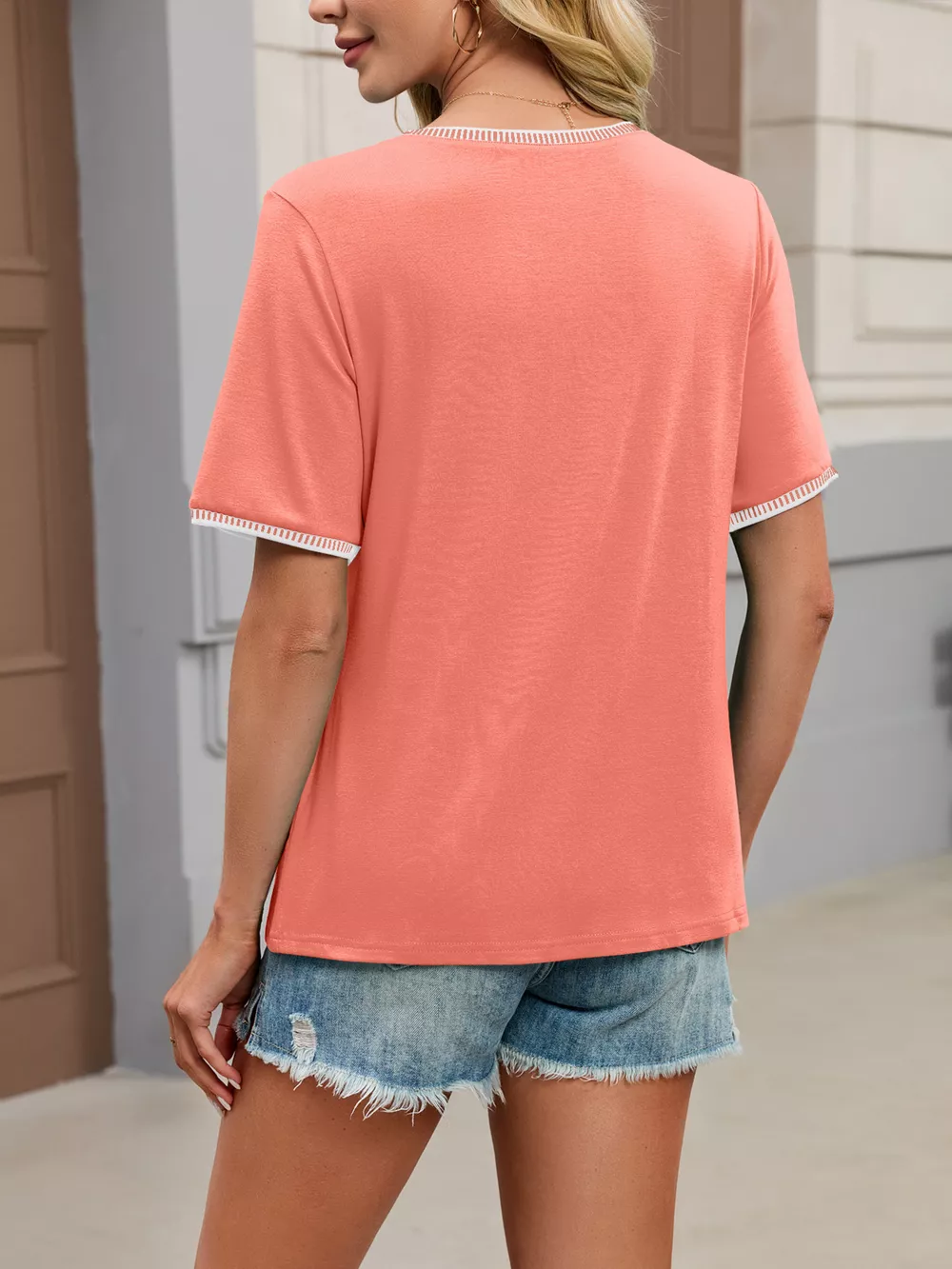 Contrast Trim Short Sleeve T-Shirt, image 16