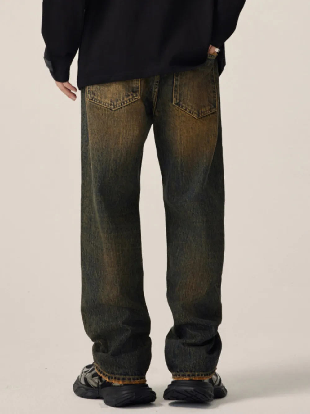 Men's Full Size Vintage Wash Loose Fit Jeans Plus Size, image 3
