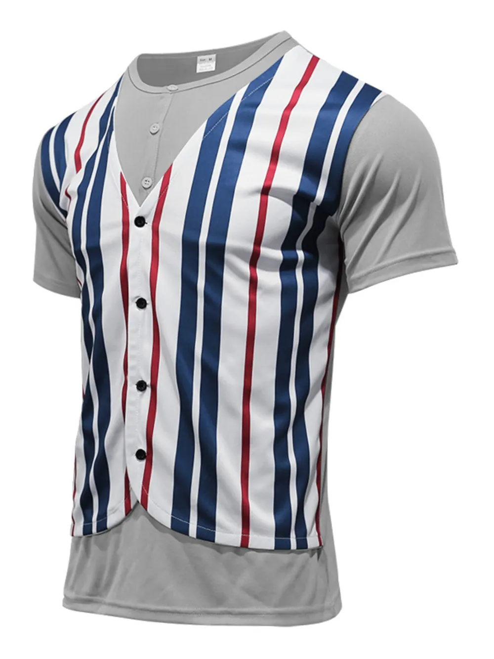 Men's Full Size Striped Short Sleeve T-Shirt Plus Size, image 12