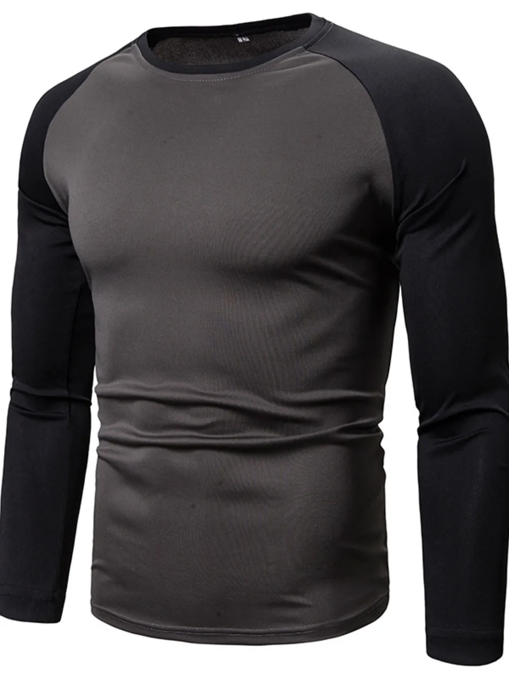 Men's Plus Size Round Neck Raglan Sleeve T-Shirt, image 3