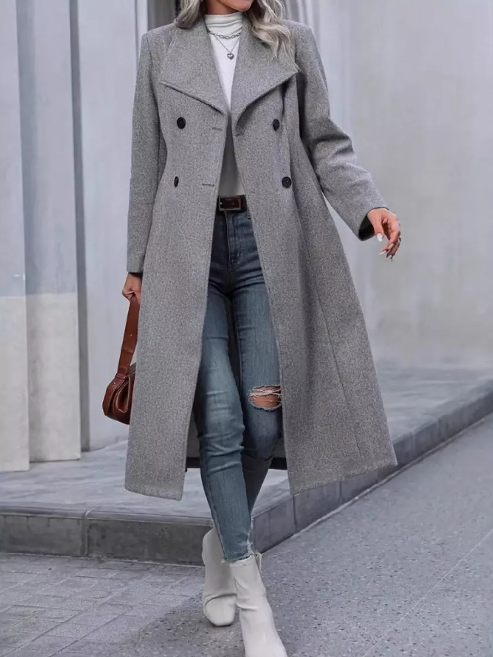Double-Breasted Longline Overcoat, image 3