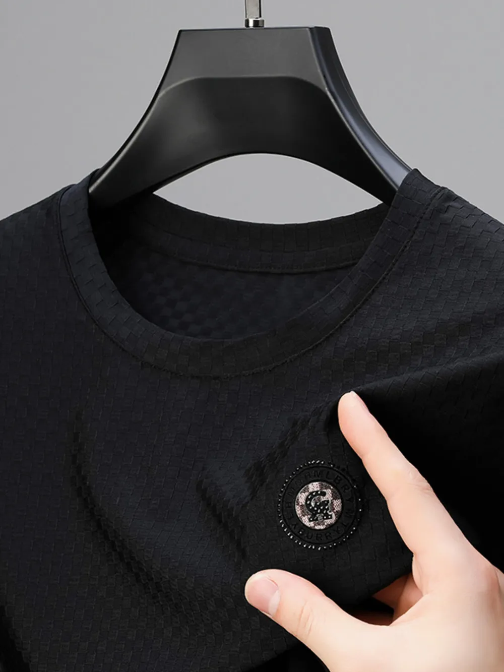 Men's Plus Size Checkerboard Pattern T-Shirt