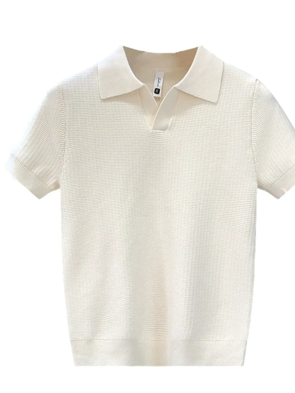 Men's Plus Size Textured Knit Slim Fit Polo, image 5