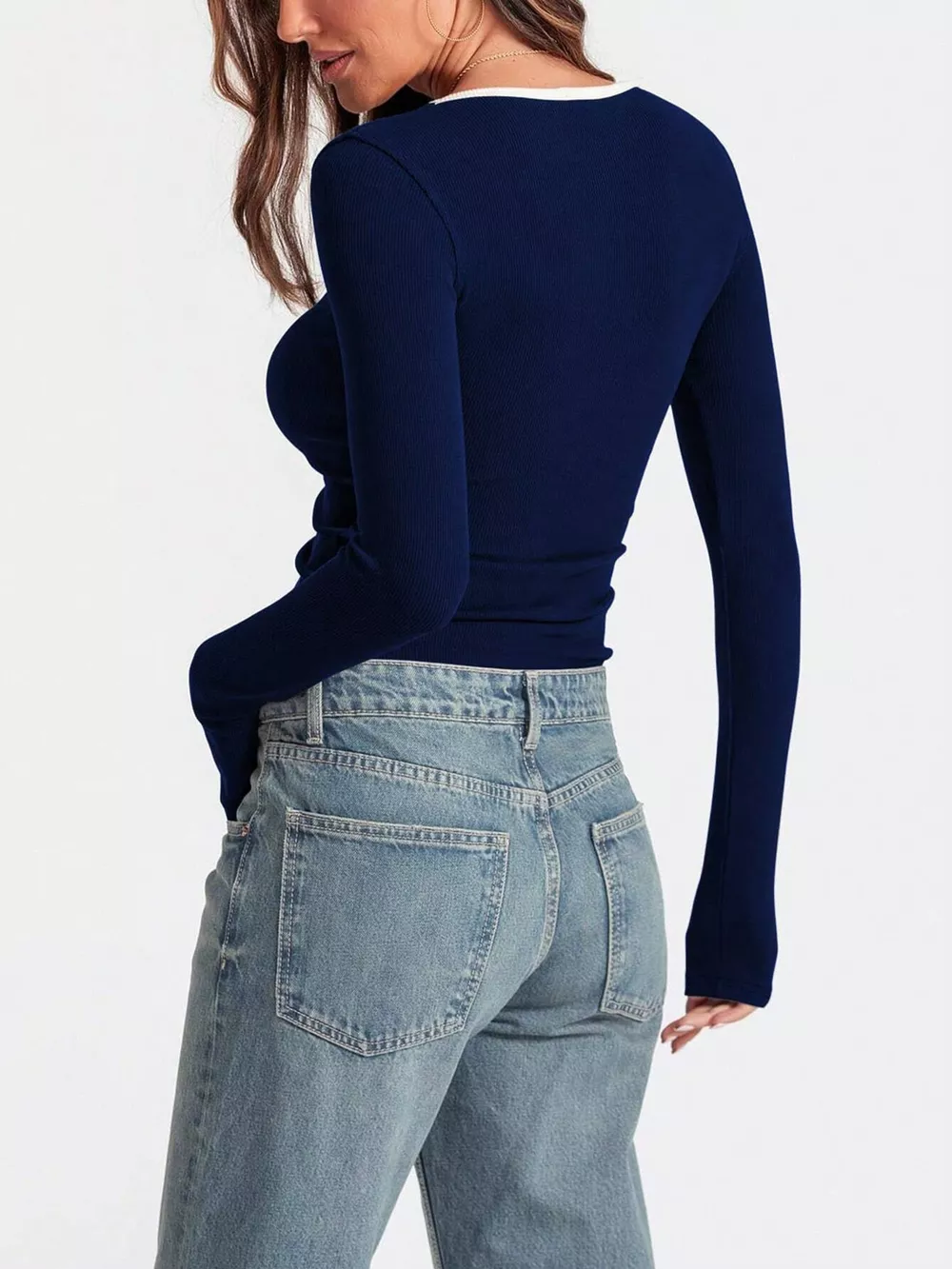 Scoop Neck Long Sleeve T-Shirt, image 10