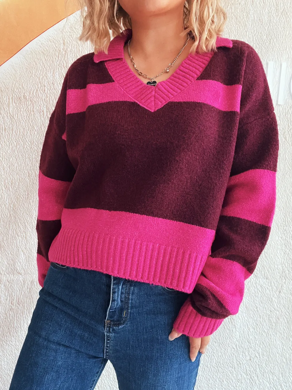 Color Block Long Sleeve Sweater, image 15