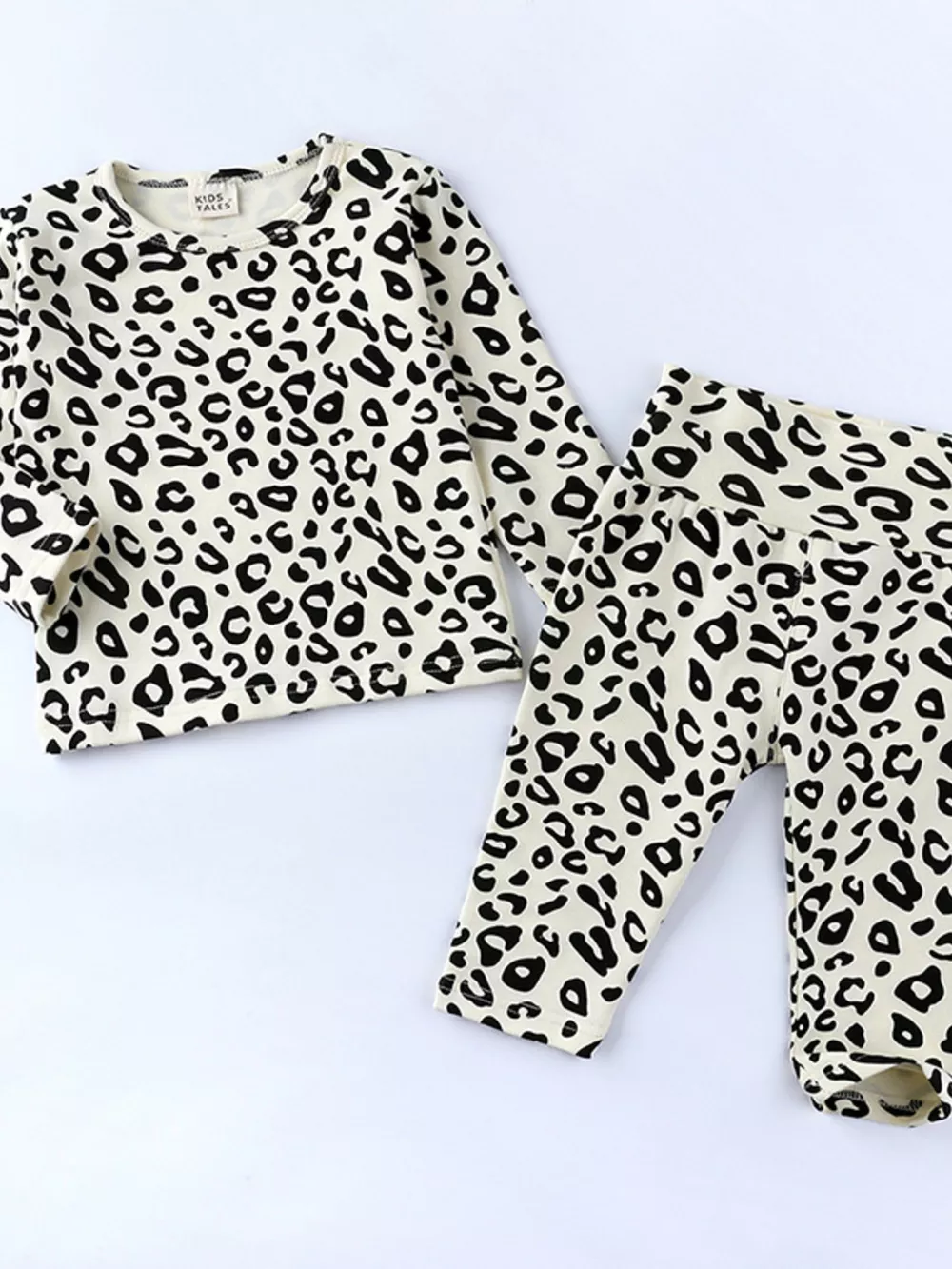 Children's Leopard Print Long Sleeve Top and Pants Set