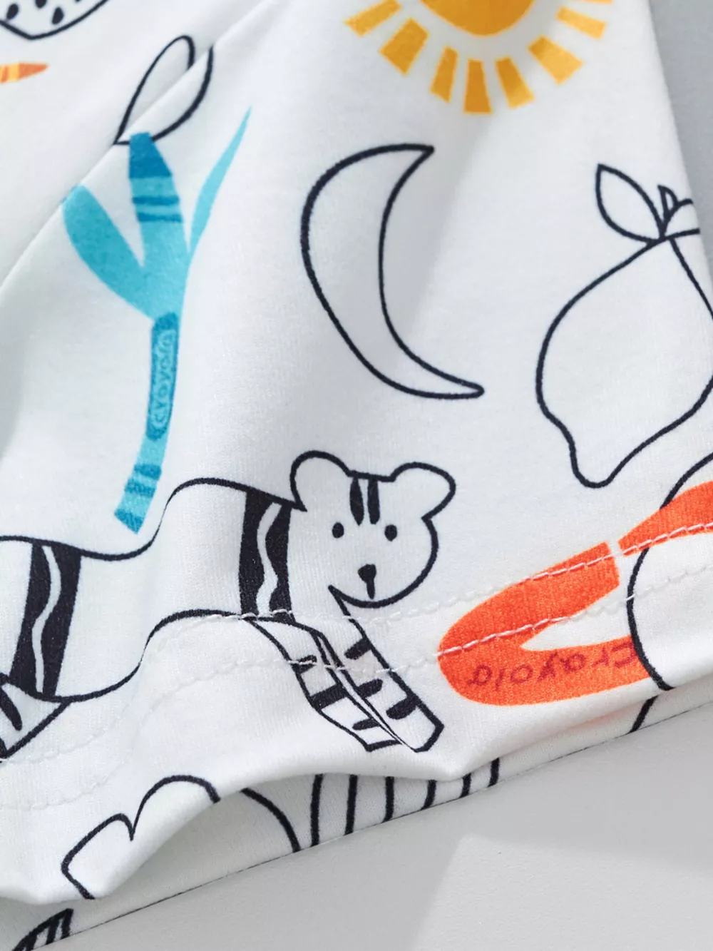 Children's Cartoon Print Short Sleeve Tee and Shorts Set, image 3