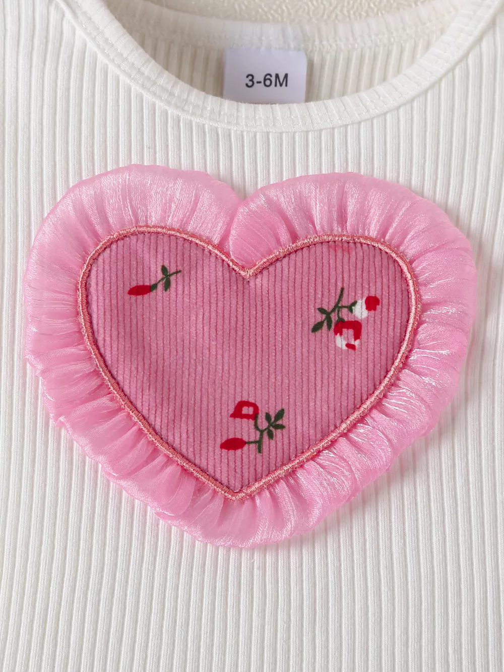 Children's Ruffled Bodysuit and Floral Pants Outfit Set with Headband, image 3