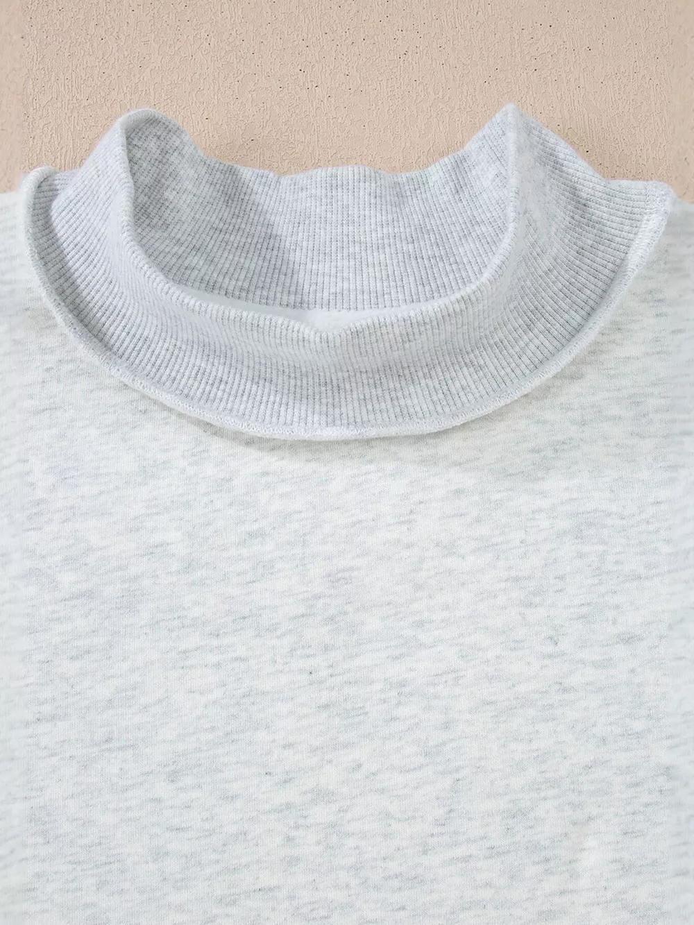 Mock Neck Exposed Seam Long Sleeve Sweatshirt, image 3