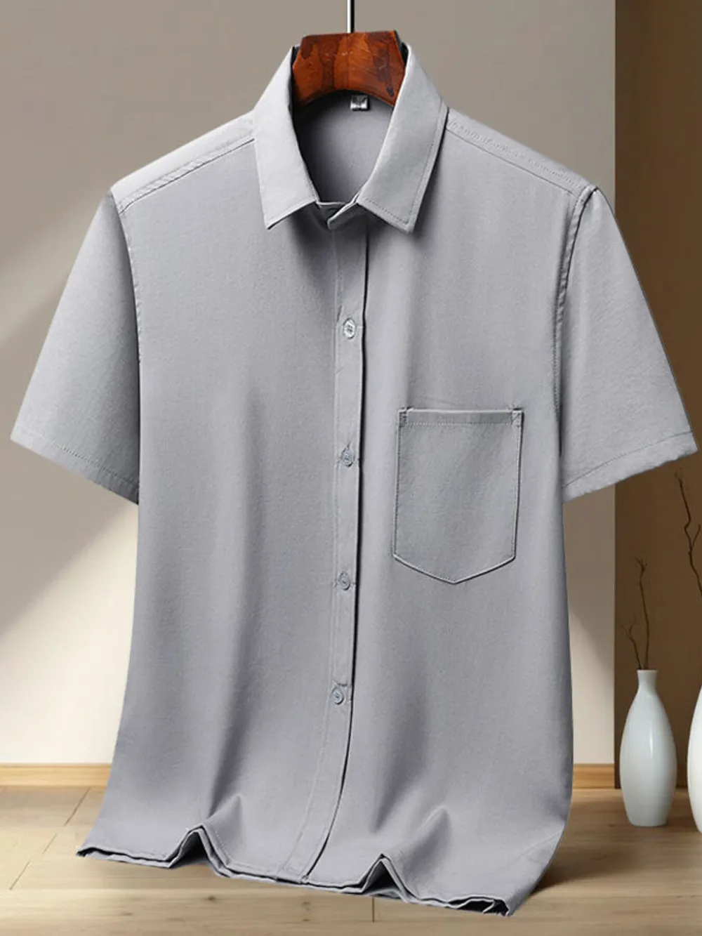 Men's Full Size Button Up Short Sleeve Shirt Plus Size, image 3