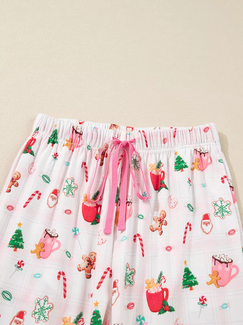 Christmas Spirit Cute Holiday Print Short Sleeve Shirt and Pants 2pcs Pajama Set, image 2