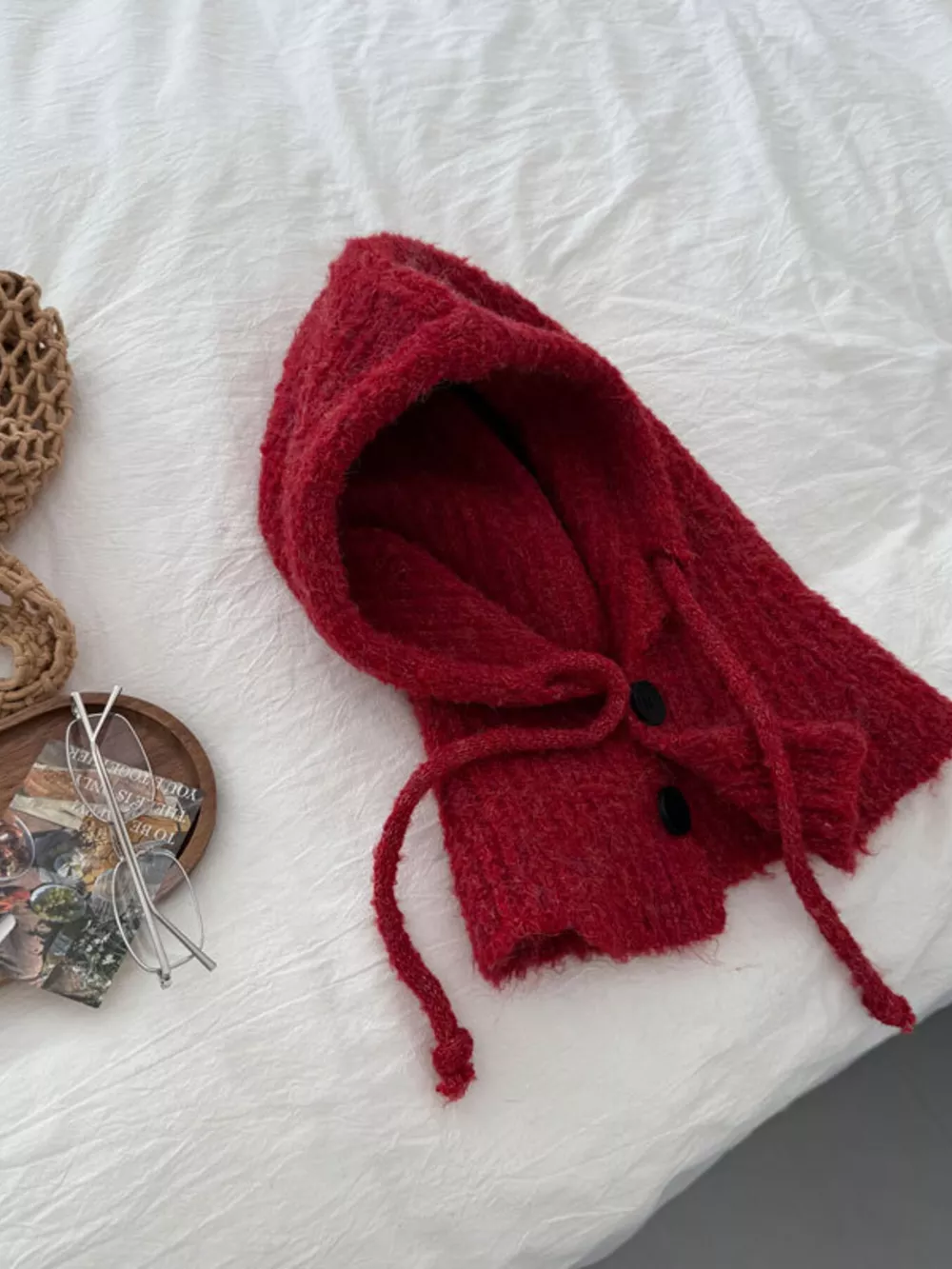 Cozy Knit Button Detail Hat, image 2
