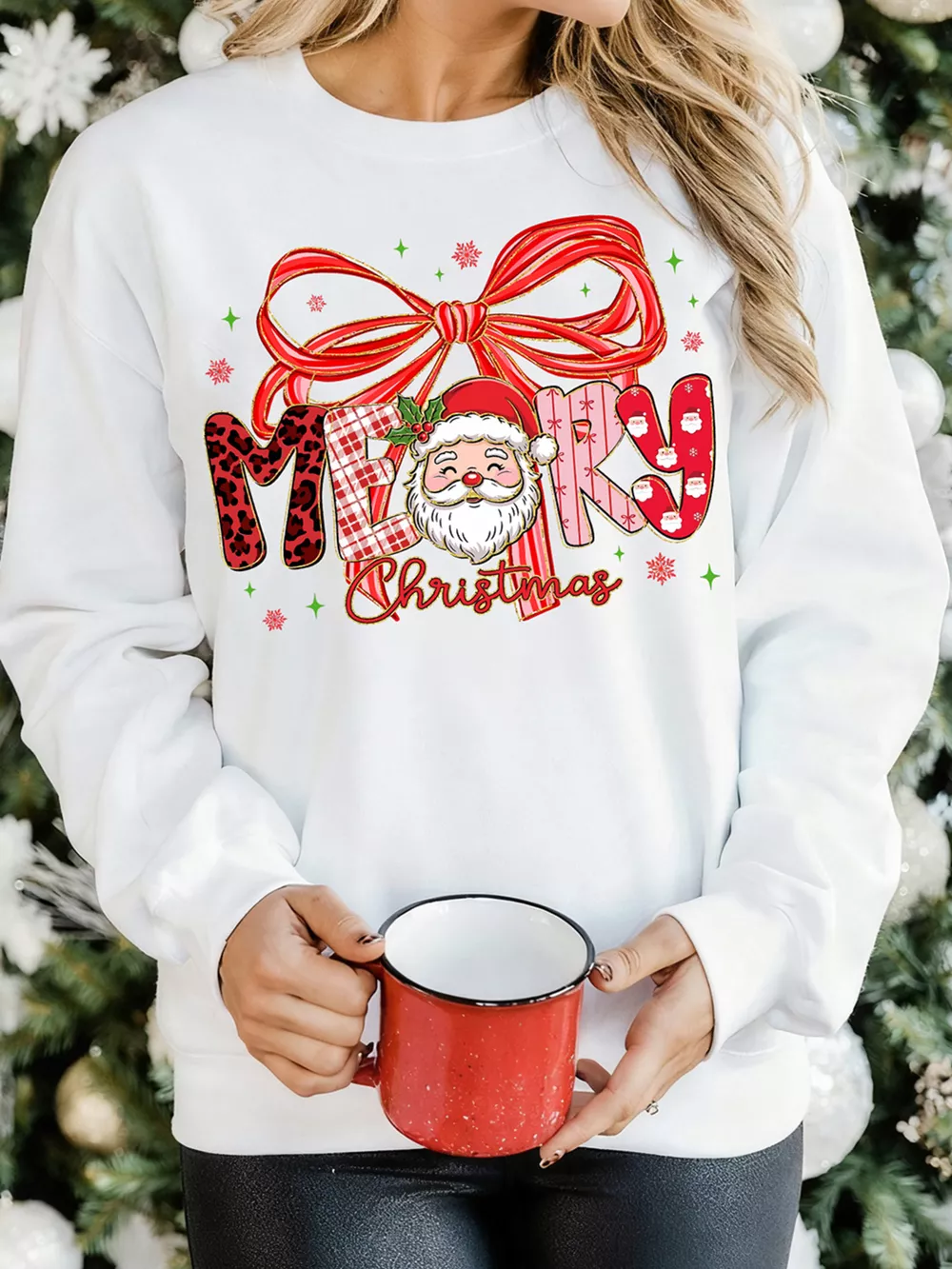 Merry Christmas Graphic Long Sleeve Sweatshirt
