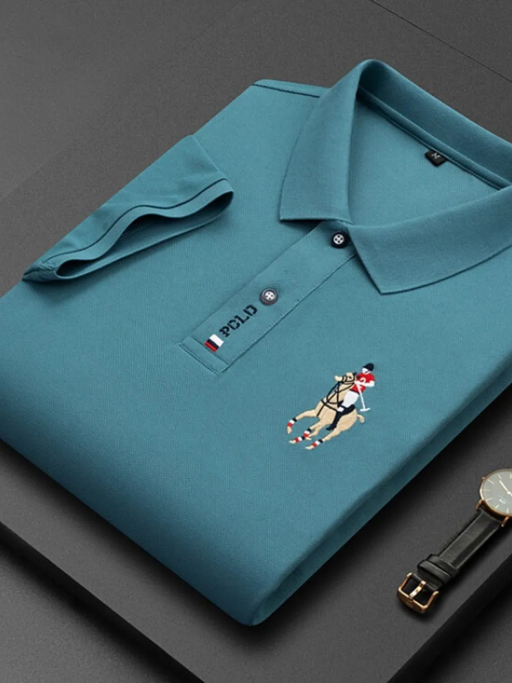 Men's Plus Size Short Sleeve Collared Neck Polo, image 9