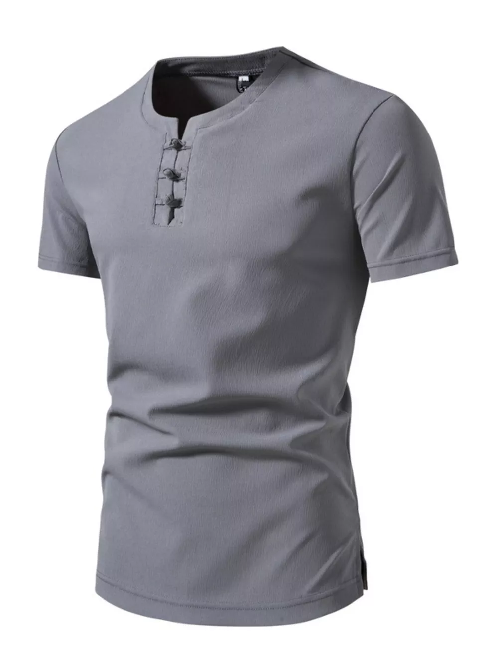 Men's Plus Size Casual Button Henley T-Shirt, image 7